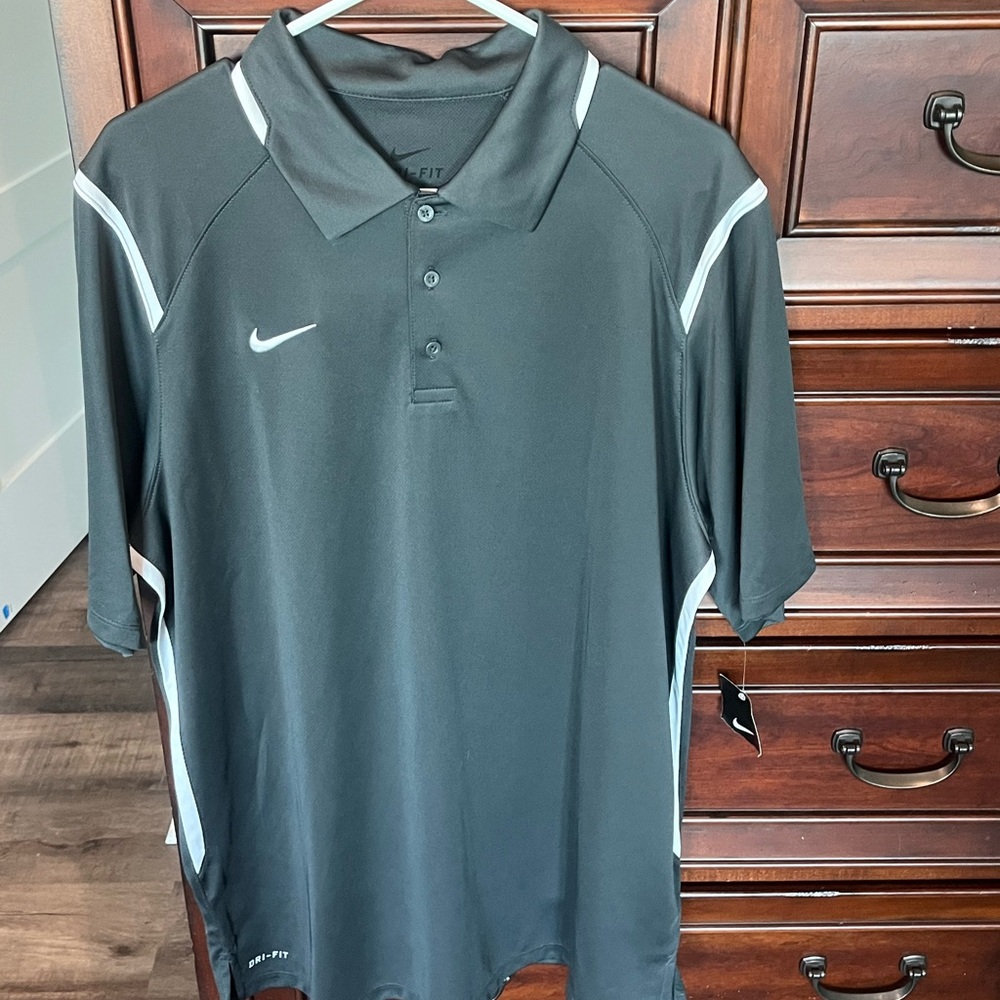 Nike NWT Men's Black Polo with White Accents